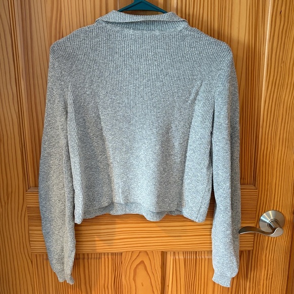 Brandy Melville Gray Quarter-Zip Sweater - Picture 3 of 5